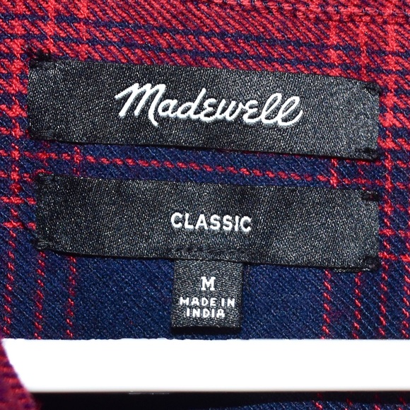 Madewell Red & Navy Flannel - M - Picture 4 of 4